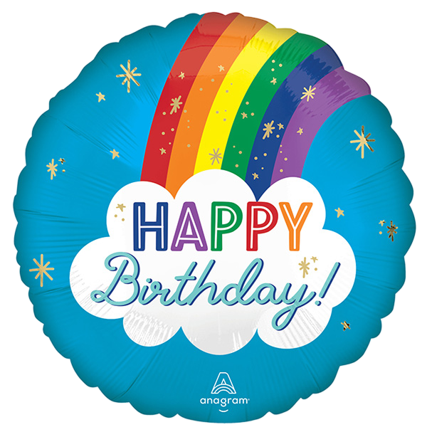 Standard Satin Happy Birthday Rainbow